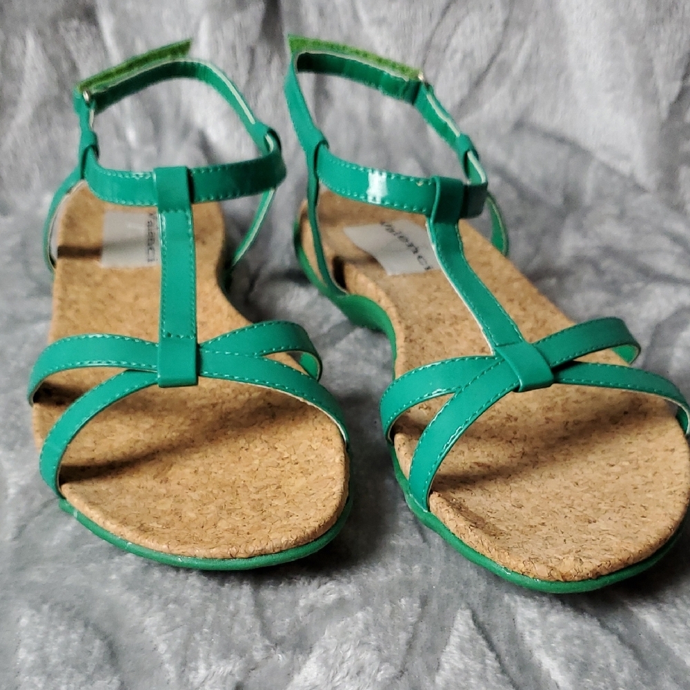 Aj Valenci Green Sandals with Adjustable Ankle Strap
